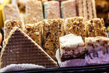 Fresh sweet homemade buns and cakes