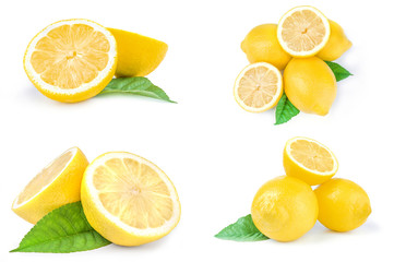 Set of limons isolated on a white background - obrazy, fototapety, plakaty