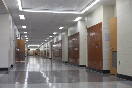 College hallway with lockers