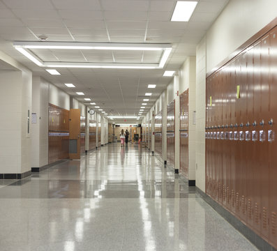 College hallway with lockers