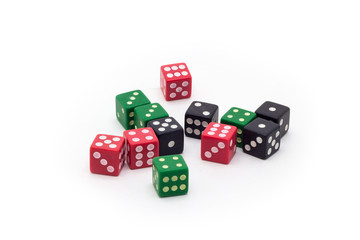 Dice on a white background