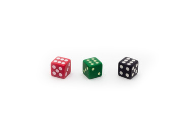 Dice on a white background