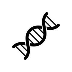 DNA icon. Black, minimalist icon isolated on white background. DNA simple silhouette. Web site page and mobile app design vector element.