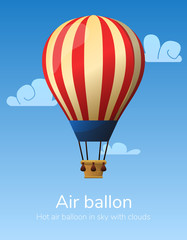 Obraz premium Flat hot air balloon