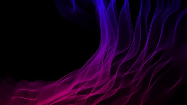 Abstract background with animation of moving colorful wave silk or energy. Backdrop of beautiful soft air waves in slow motion.
