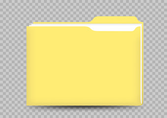 yellow folder on transparent background