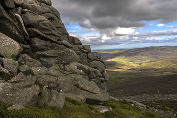 Scottish mountains landscape. The view from Clachnaben, Glen Dye, Aberdeenshire, Scotland.