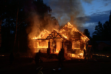 The house is on fire