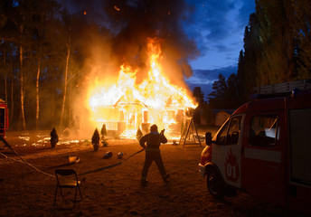 The house is on fire