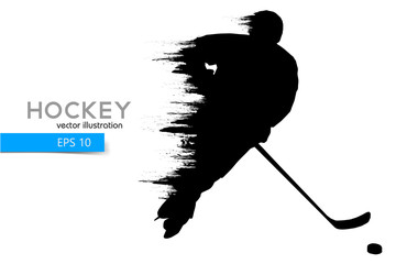 Obraz premium silhouette of a hockey player. Vector illustration