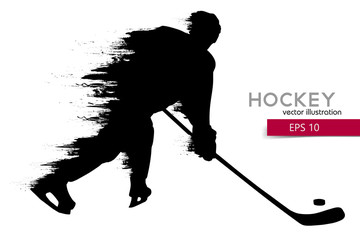 Obraz premium silhouette of a hockey player. Vector illustration