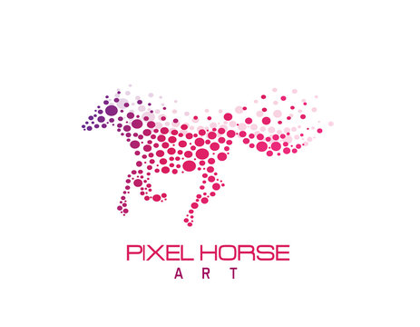 Pixel horse vector
