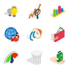 Opinion icons set, isometric style