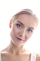 Beautiful woman face portrait beauty skin care concept