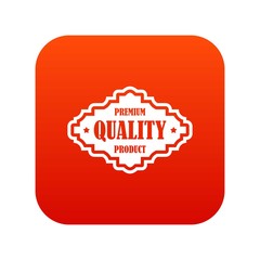 Premium quality product label icon digital red