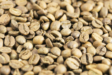 Coffee beans closeup background 