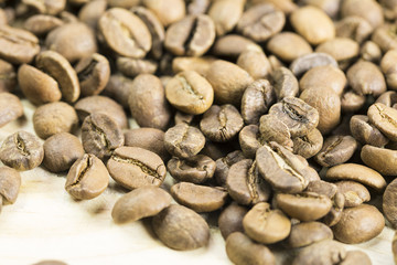 Coffee beans closeup background 