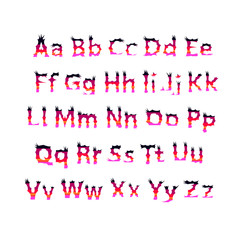 red pink prickly font