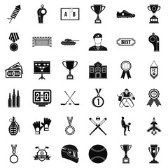 Big award icons set, simple style