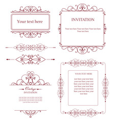 Set of creative vector templates for logos, label or banners on the theme of quality and business in vintage style.