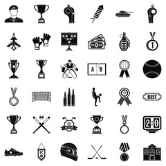 Extra prize icons set, simple style