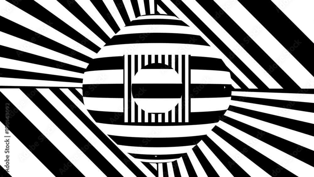 Poster abstract background with black and white stripes. seamless loop