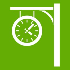 Station clock icon green