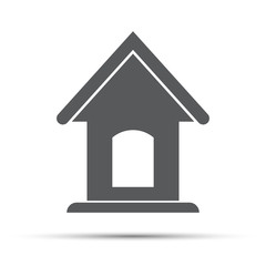 Grey dog house icon