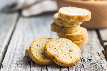 Crusty bread bruschetta.