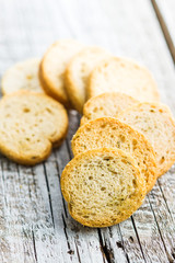 Crusty bread bruschetta.