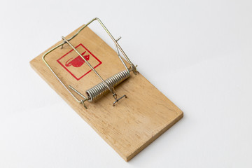 mouse trap on white background