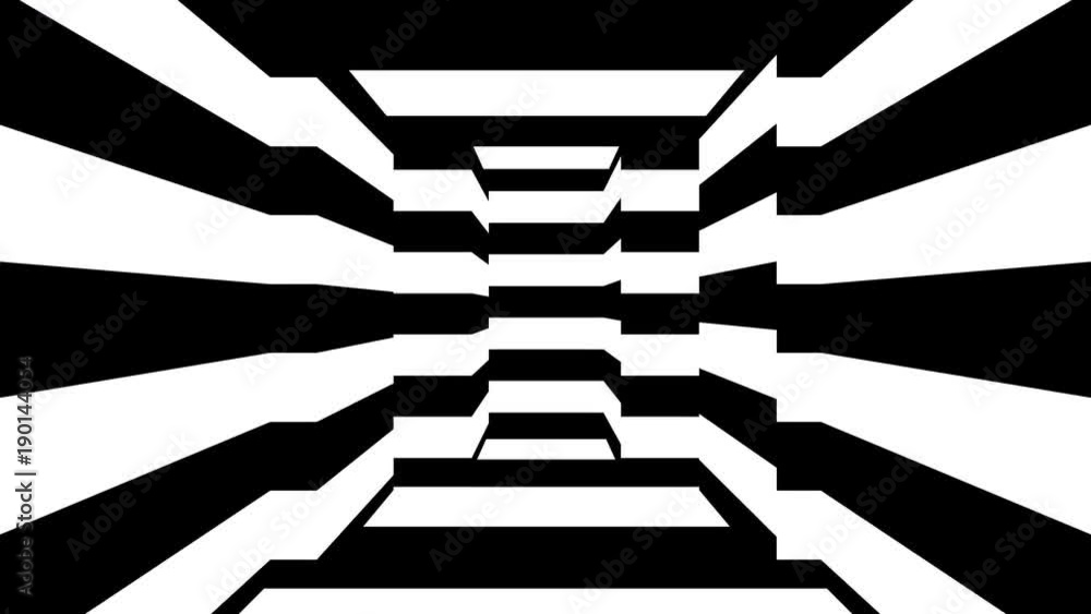 Poster abstract background with black and white stripes. seamless loop