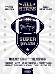 modern professional poster american football and rugby game