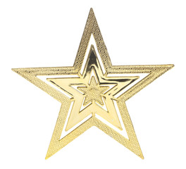 Golden Star Isolated on White Background