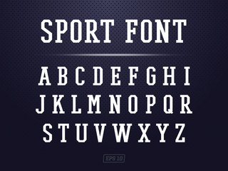 Sport font. Vector alphabet with latin letters
