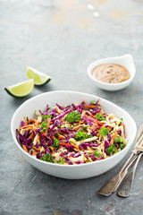 Asian cole slaw with peanut butter dressing