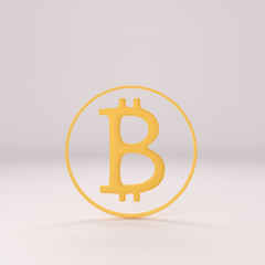 3d rendering of abstract Bitcoin sign