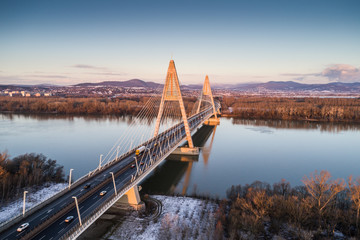 Fototapeta premium Megyeri-bridge over the Danube river