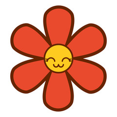 orange flower kawaii cartoon botanical icon