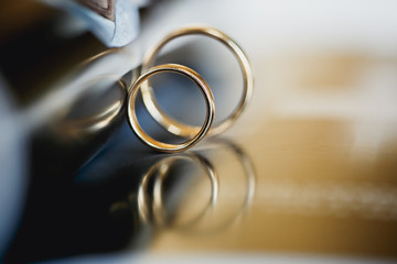 engagement rings of the bride and groom