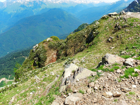 Beautiful Mountain Landscape. Sochi, Roza Peak.