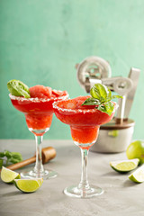 Frozen strawberry lime margarita
