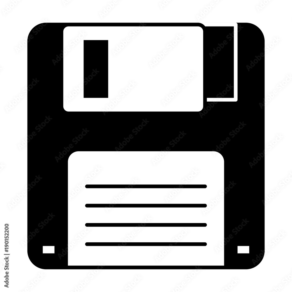 Poster floppy disk icon data backup retro