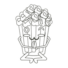 Kawaii pop corn bucket icon