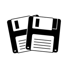 two floppy memory vintage backup vector illustration