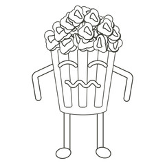 Kawaii pop corn bucket icon