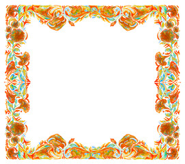 Background frame flower in flora apply art retro contemporary water color quadrangle