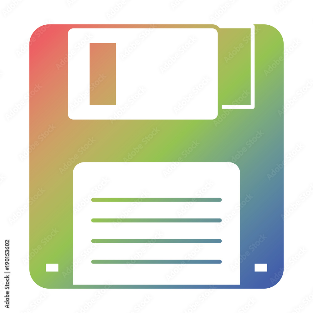 Poster floppy disk icon data backup retro vector illustration