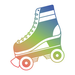 Naklejka premium classic roller skate laced wheels retro fashion vector illustration