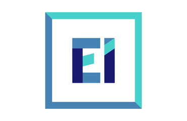 EI Square Ribbon Letter Logo 